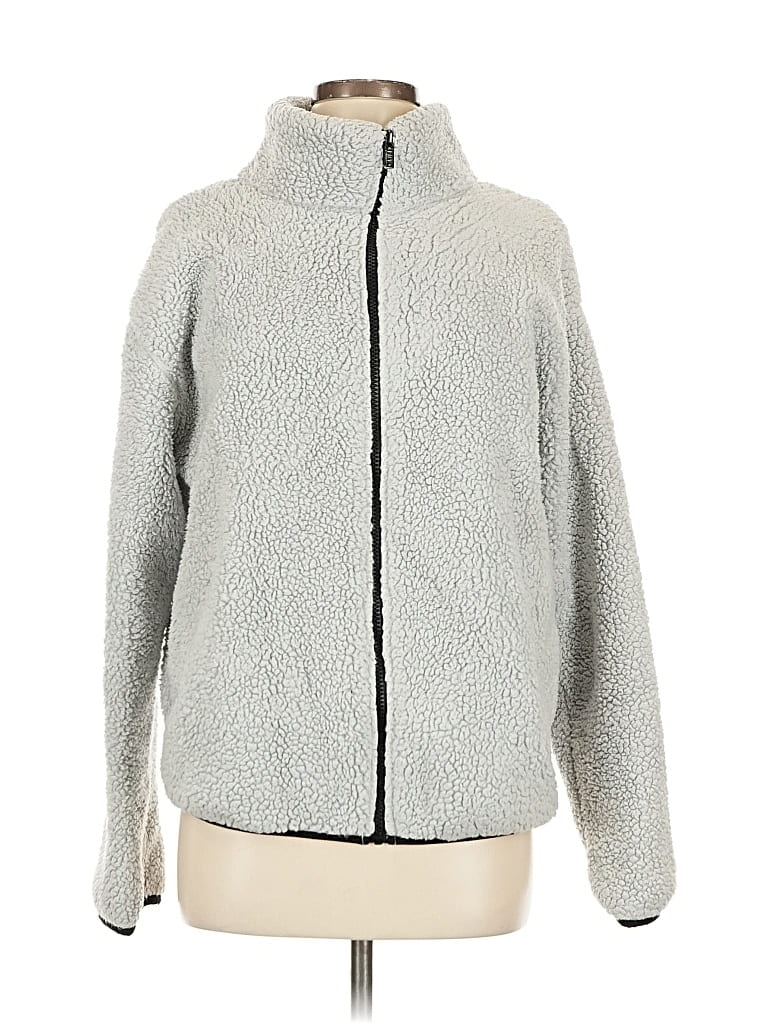 Pre-owned Victoria's Secret Pink Fleece Jacket In Gray