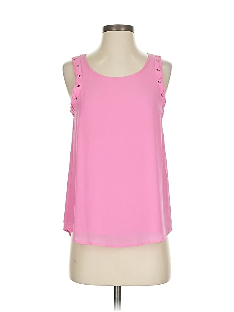 NAKED ZEBRA Pre-owned Tank Top Pink Ruffles Neckline Tops