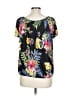 Cha Cha Vente Floral Black Short Sleeve Top Size L - photo 2