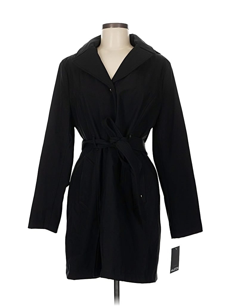 Pre-owned Halston Trenchcoat In Black