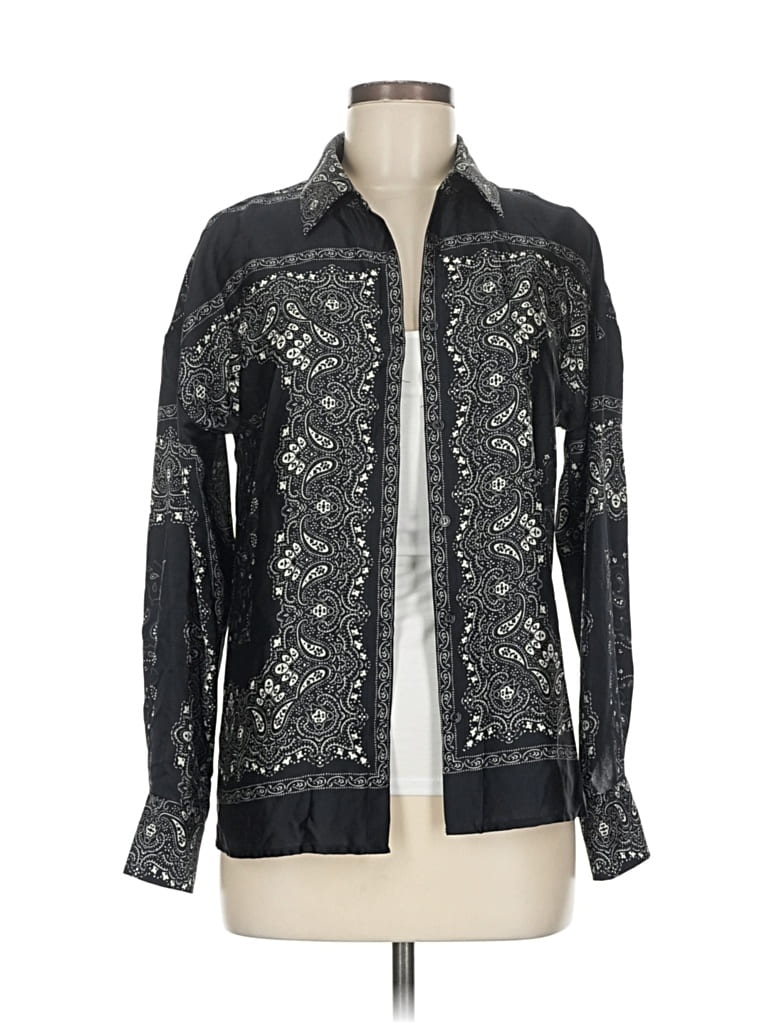 Click to view more detailed imagery on our partner's website Pre-owned Gianni Bini Long Sleeve Button Down Shirt In Black