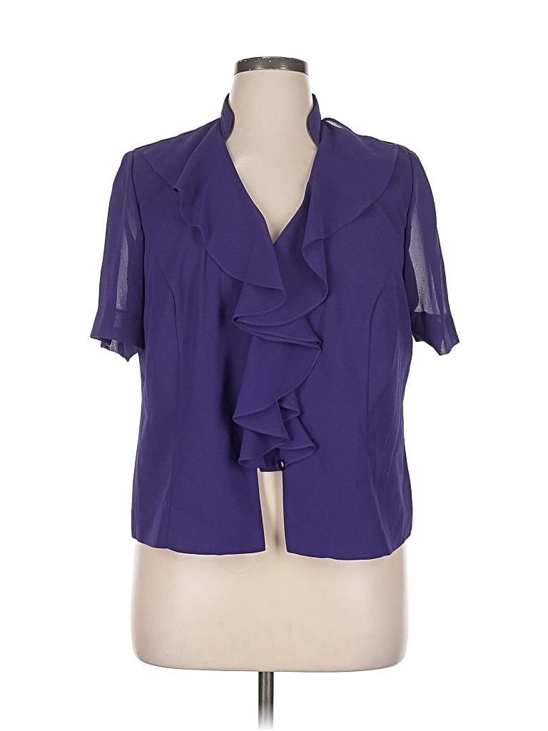 Danny & Nicole Short Sleeve Blouse In Purple