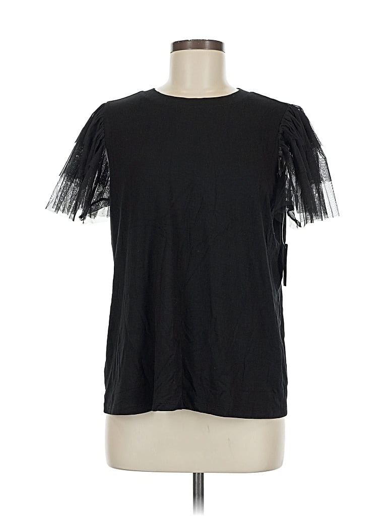 Pre-owned Torrid Short Sleeve Top Black Crew Neck Tops
