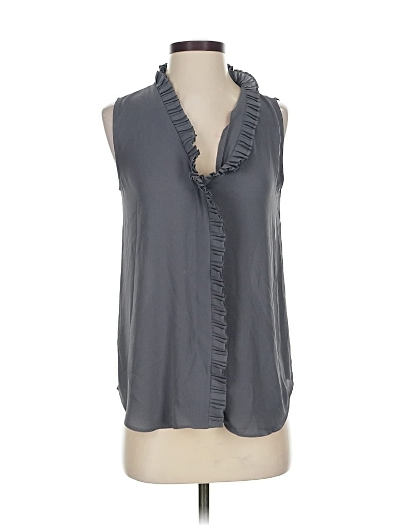 Pre-owned Ann Taylor Sleeveless Blouse In Gray