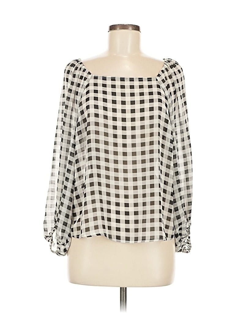 A NEW DAY Pre-owned Long Sleeve Blouse In Gray