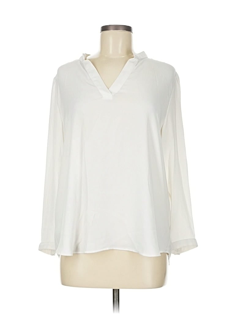 Pre-owned Ann Taylor Loft 3/4 Sleeve Blouse In White