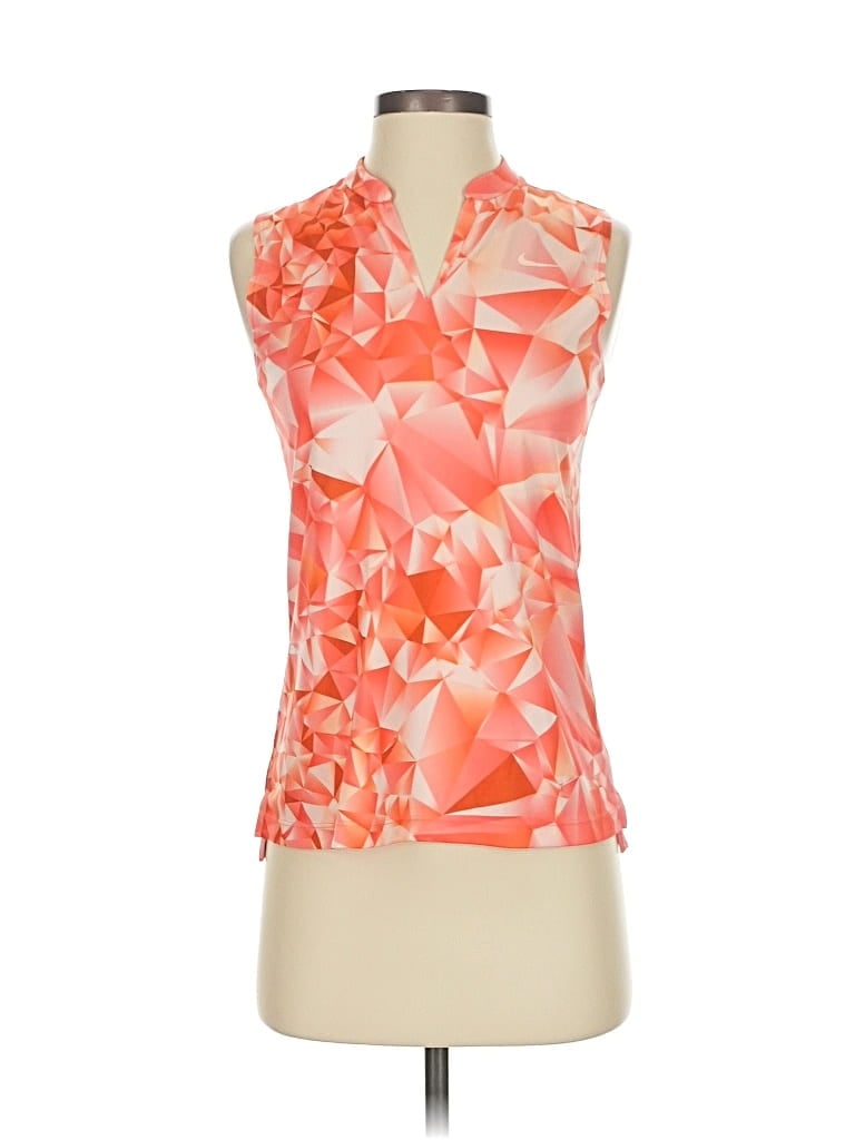 Pre-owned Nike Tank Top Orange Tie Neck Tops