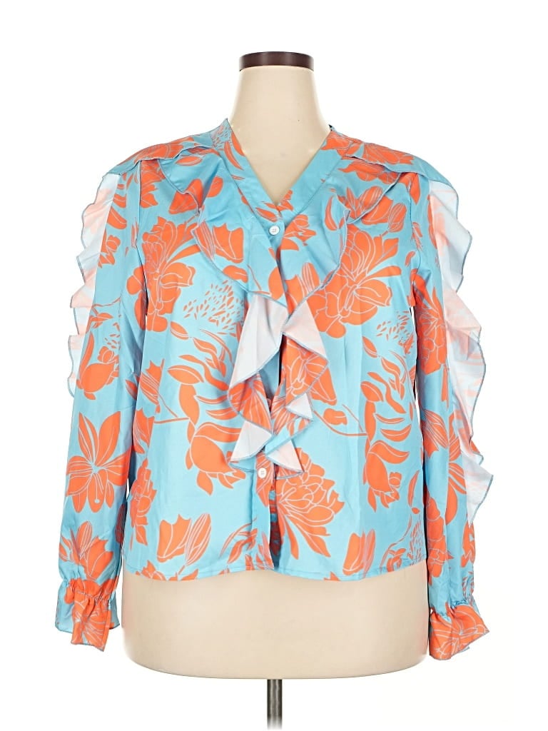 UNBRANDED Pre-owned Long Sleeve Blouse In Blue