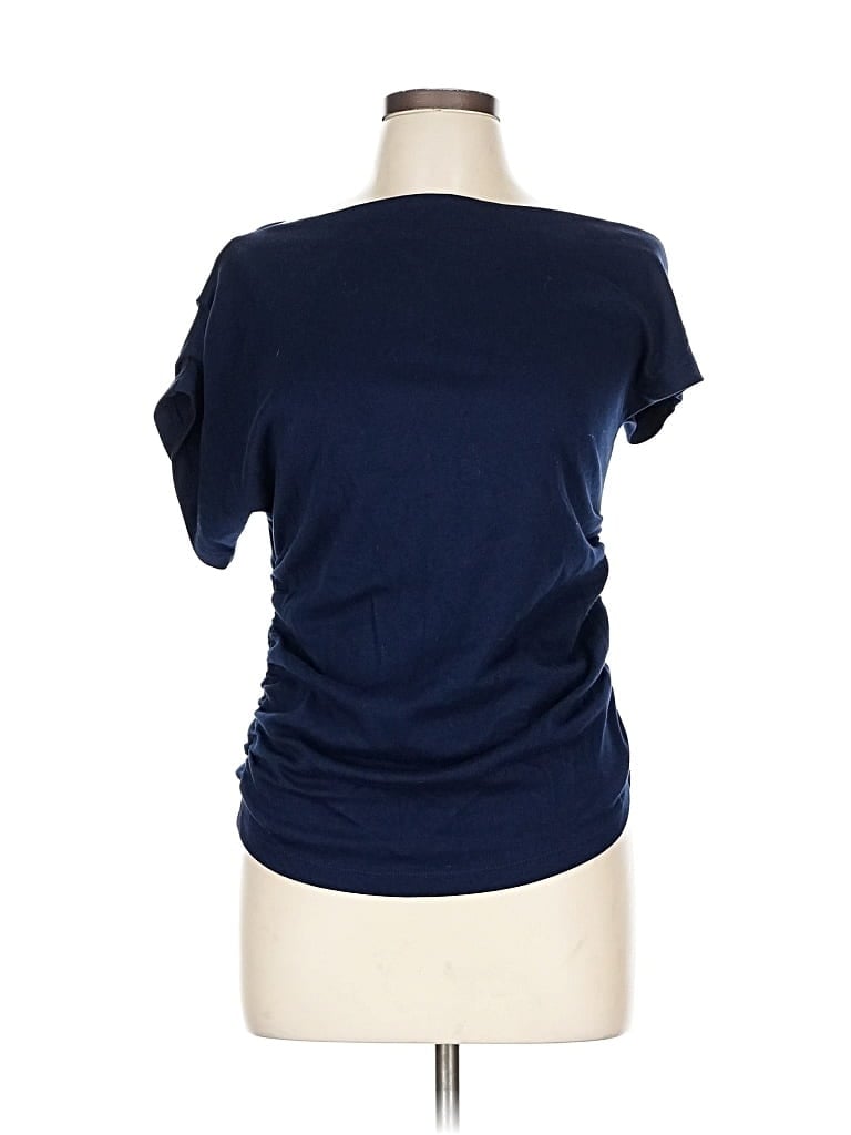 Pre-owned Ann Taylor Loft Short Sleeve Top Blue Scoop Neck Tops