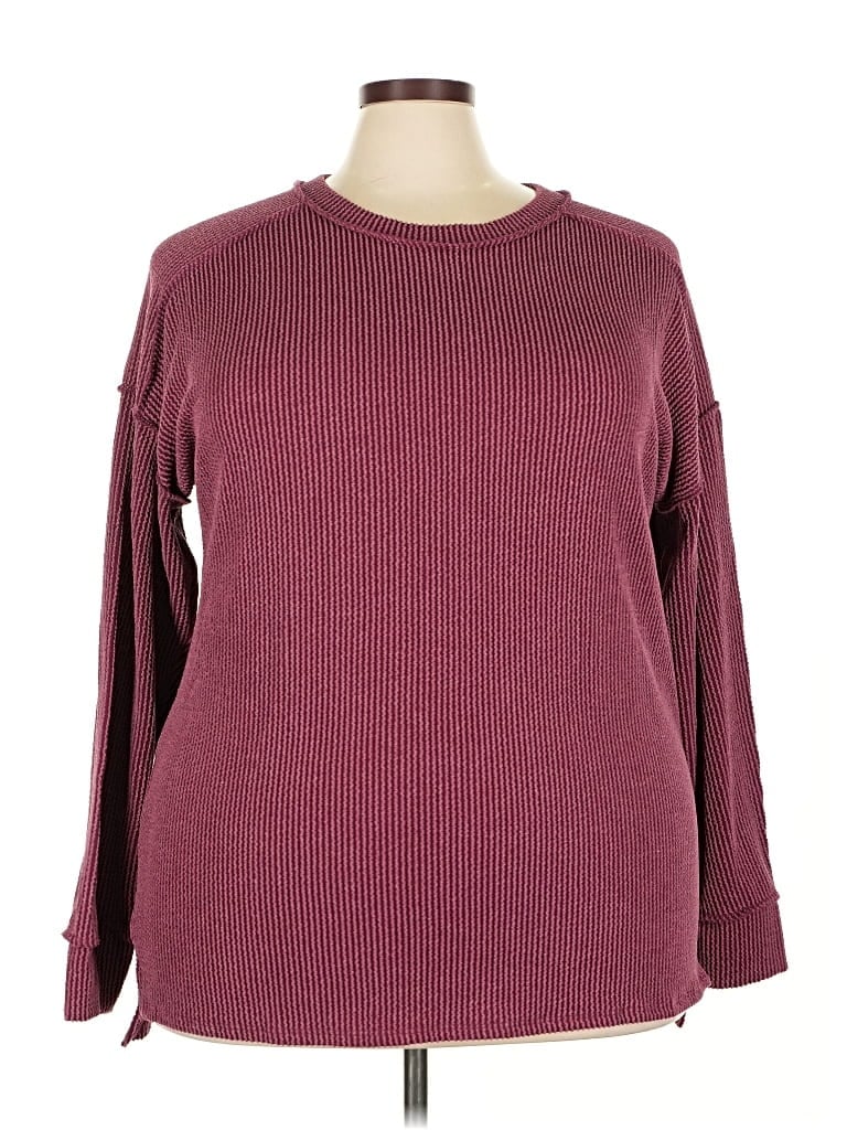 Pre-owned 7th Roy Long Sleeve T-shirt In Burgundy