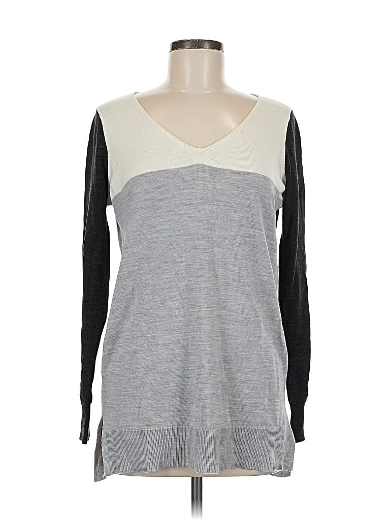 Pre-owned Ann Taylor Long Sleeve T-shirt In Gray