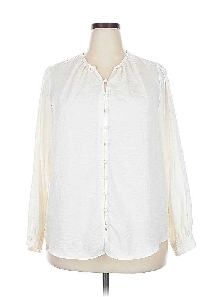 Pre-owned Nine West 3/4 Sleeve Blouse In White