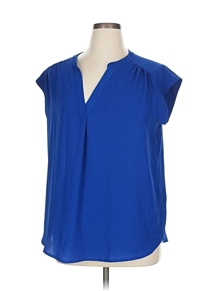 Pre-owned Gibson Short Sleeve Blouse In Blue