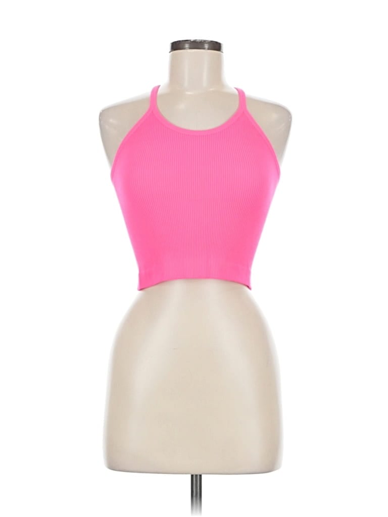 Pre-owned Ododos Tank Top Pink Halter Neckline Tops