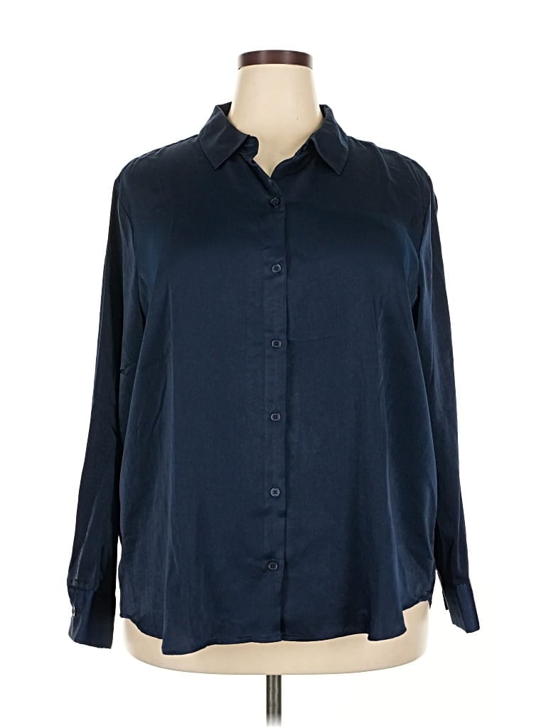 Pre-owned Maurices Long Sleeve Blouse In Blue