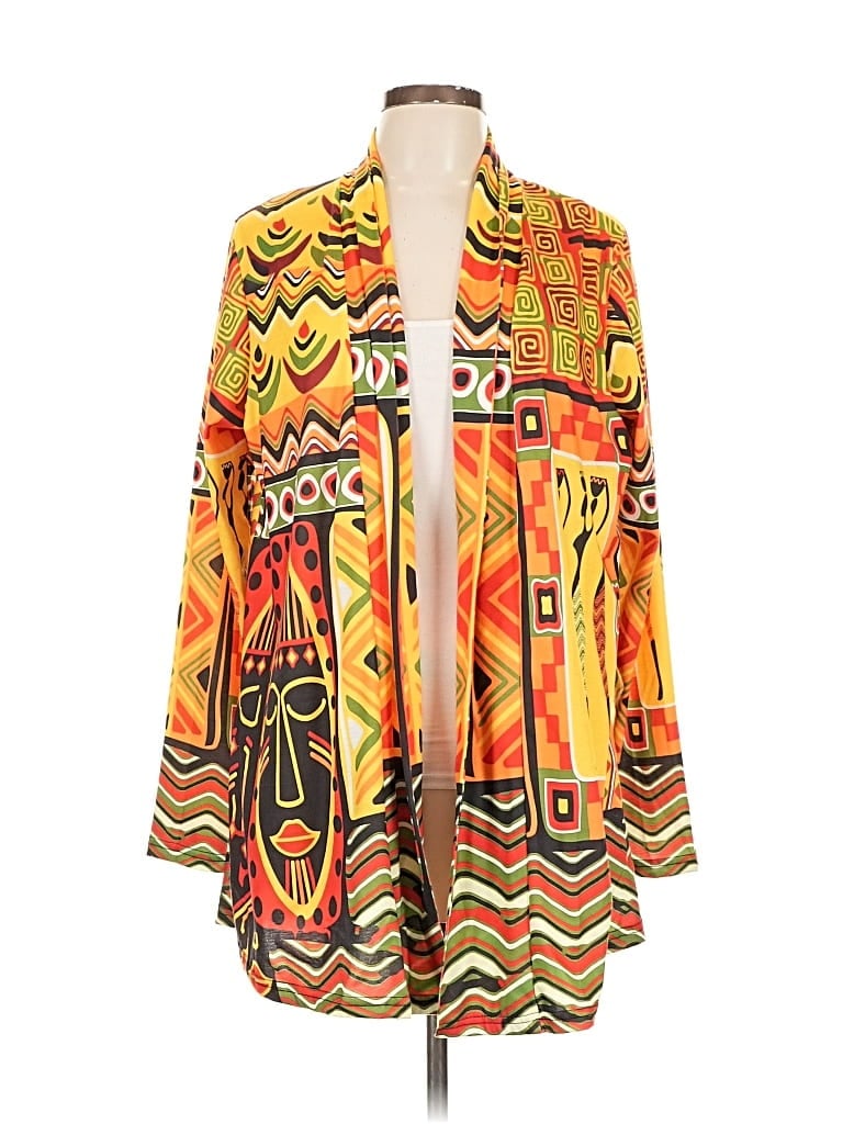 Pre-owned Assorted Brands Cardigan Sweater In Orange