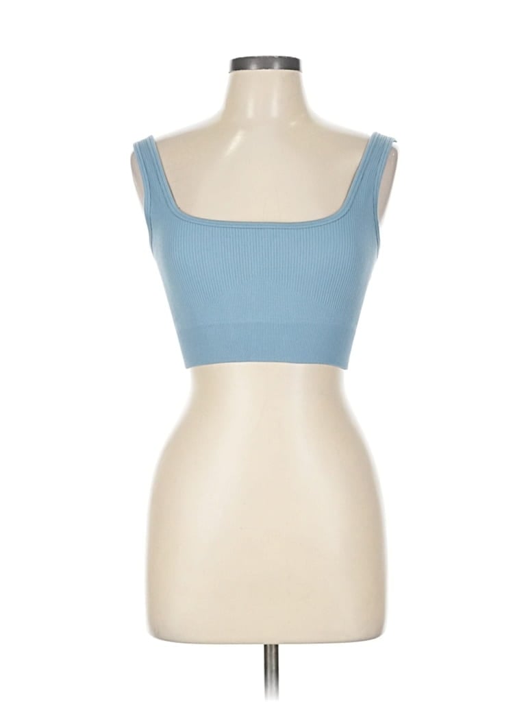 Pre-owned Oqq Tube Top Blue Strapless Neckline Tops