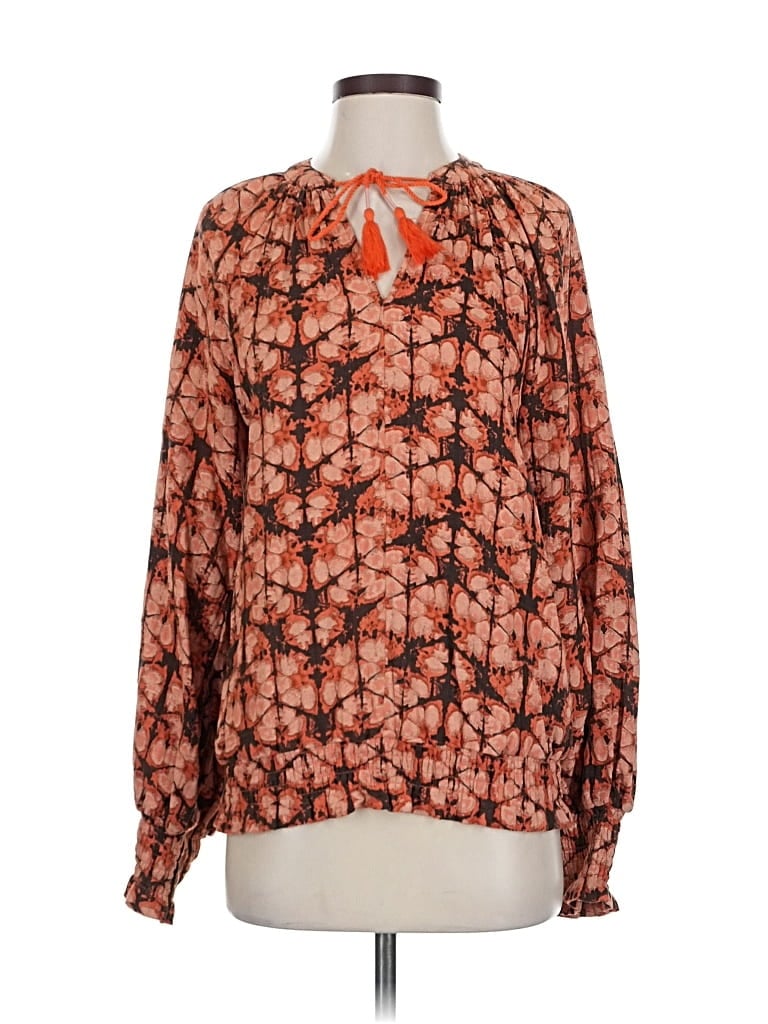 Pre-owned Porridge Long Sleeve Blouse In Orange