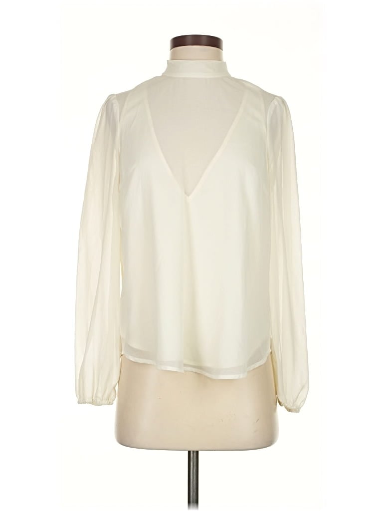 Pre-owned Line & Dot Long Sleeve Blouse In White