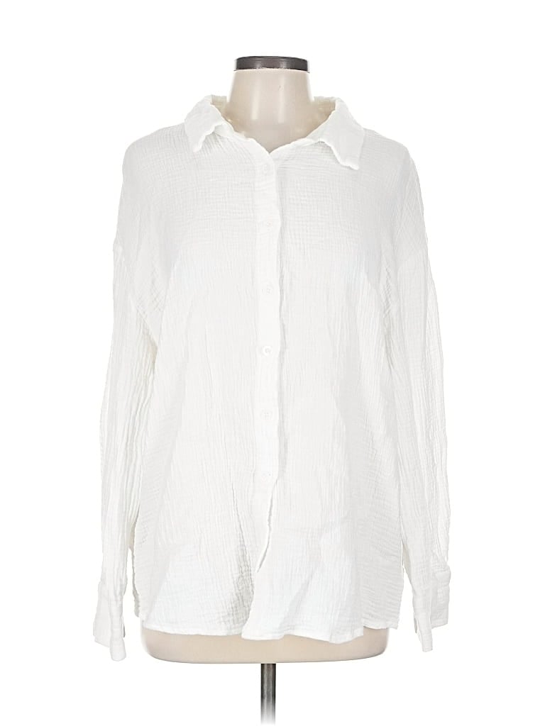 Pre-owned Unbranded Long Sleeve Blouse In White
