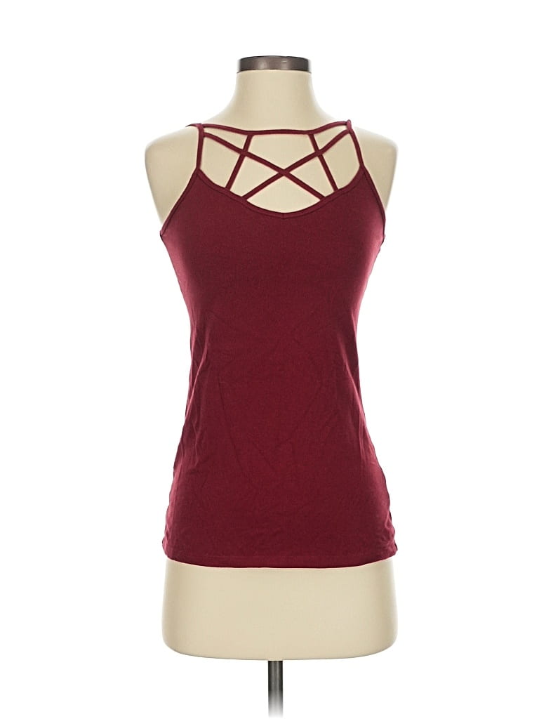 Pre-owned Maurices Tank Top Burgundy Halter Neckline Tops