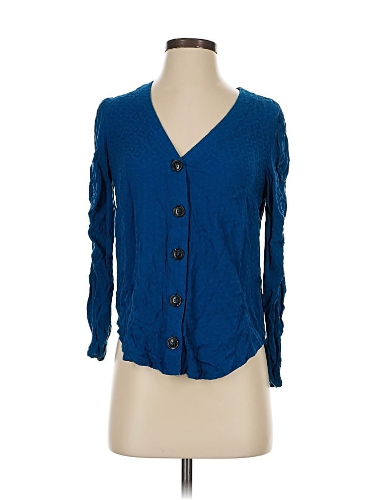 Pre-owned Maeve By Anthropologie 3/4 Sleeve Blouse In Blue