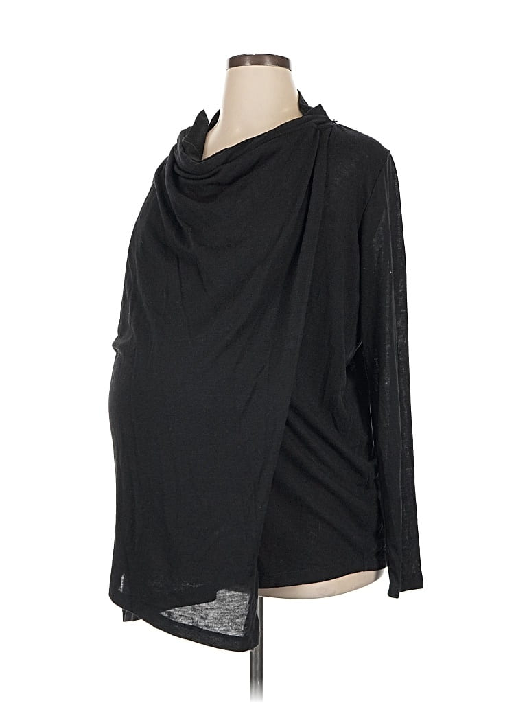 Pre-owned Motherhood Long Sleeve Top Black Cowl Neck Tops