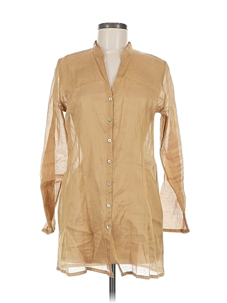 EILEEN FISHER Pre-owned Long Sleeve Blouse In Brown