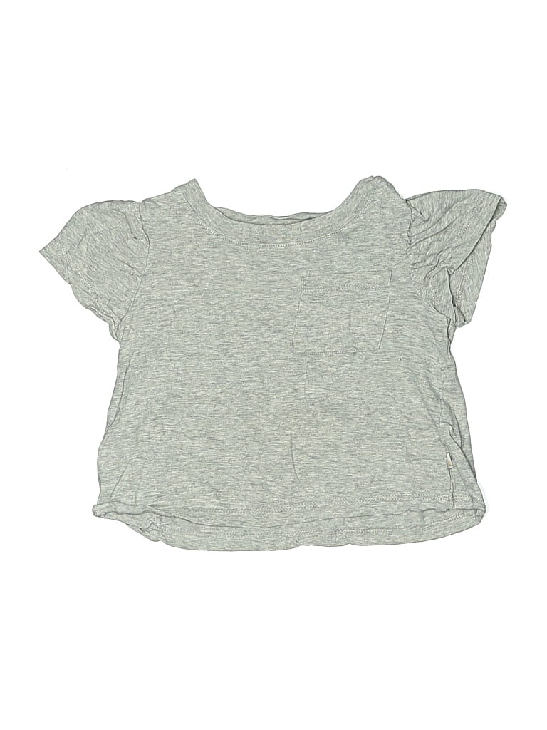 Pre-owned Baby Gap Kids' Short Sleeve Top Gray Scoop Neck Tops