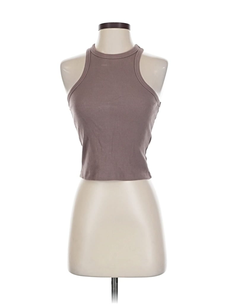 Pre-owned Abercrombie & Fitch Tank Top Brown Halter Neckline Tops
