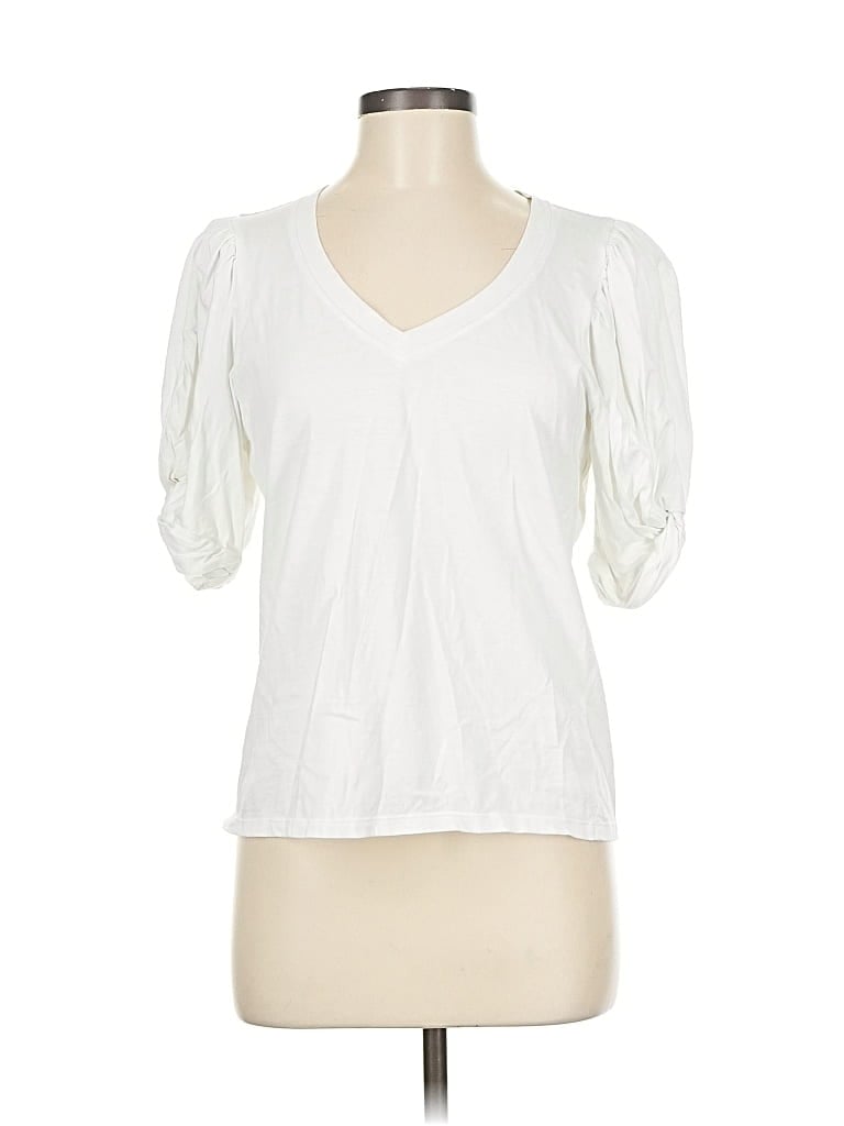 Pre-owned 7 For All Mankind 3/4 Sleeve T-shirt In White