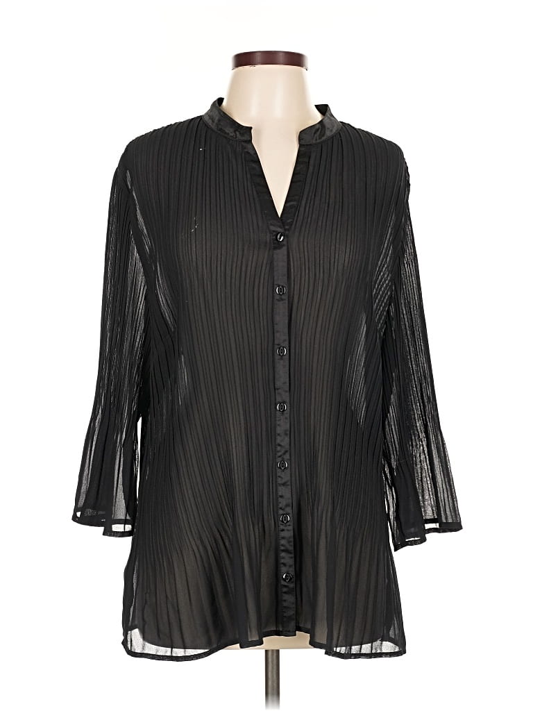Pre-owned Fashion Bug 3/4 Sleeve Blouse In Black
