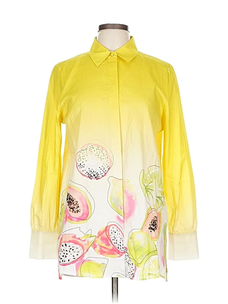 MARC CAIN Pre-owned Long Sleeve Blouse In Yellow