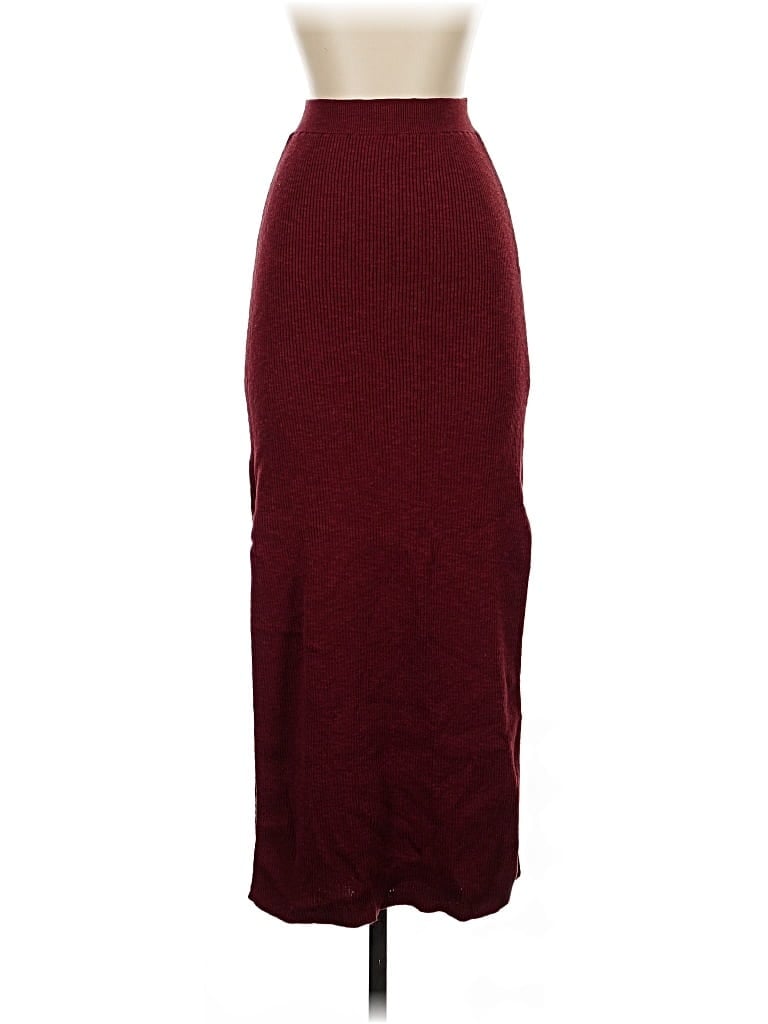 Pre-owned Fp Beach Formal Skirt In Burgundy