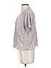 Danskin 100% Polyester Stripes Silver Short Sleeve Blouse Size S - photo 5