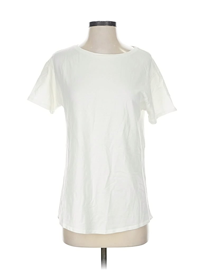Pre-owned Zenergy By Chico's Short Sleeve T-shirt In White