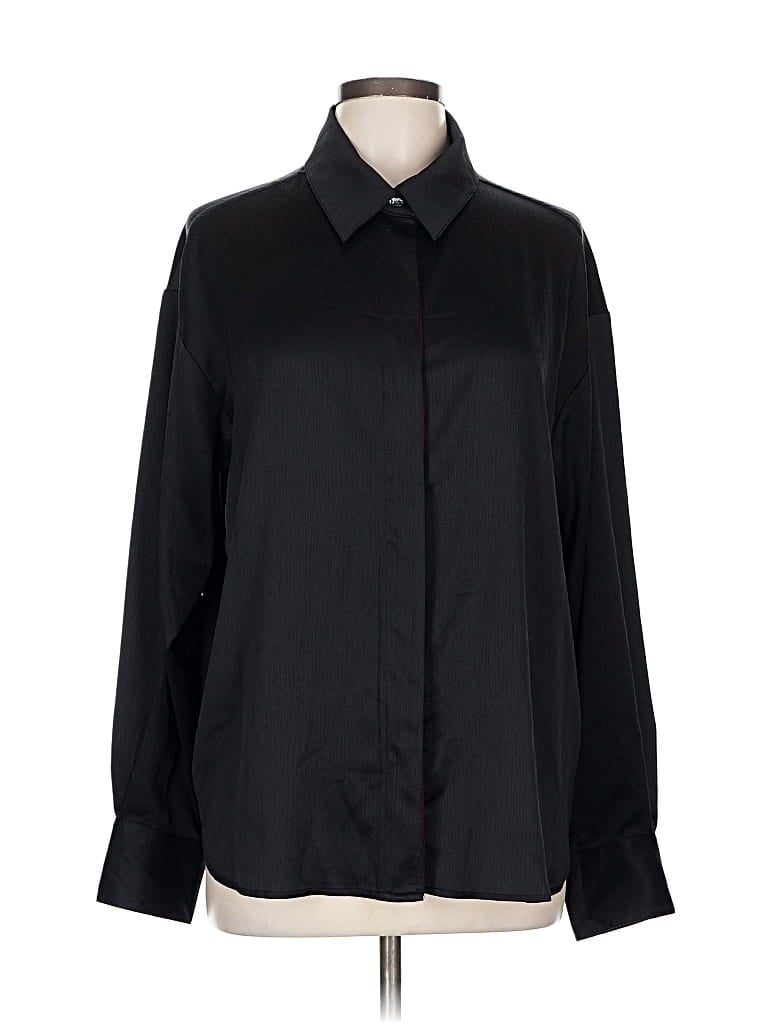 Pre-owned Assorted Brands Long Sleeve Blouse In Black