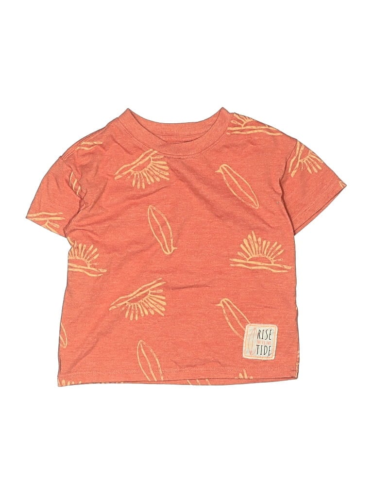 Pre-owned Cat & Jack Kids' Short Sleeve T-shirt In Orange
