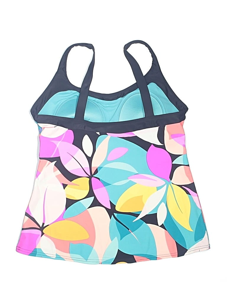 Pre-owned Zeroxposur Swimsuit Top Blue Graphic Pattern Swimwear