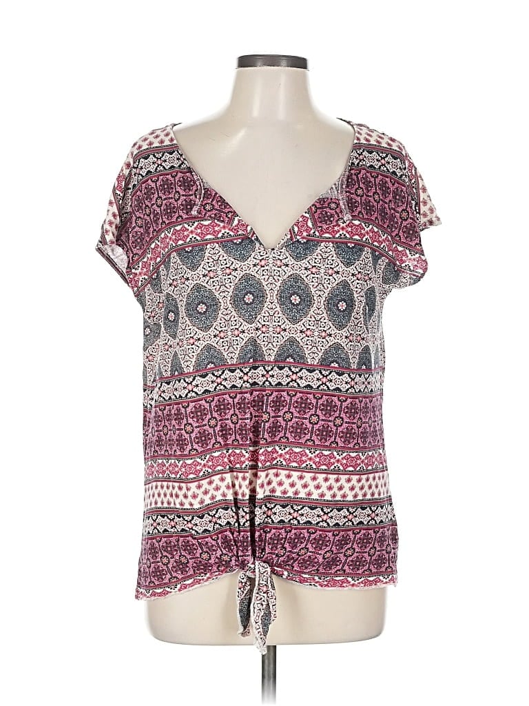 Pre-owned Lucky Brand Short Sleeve Blouse In Pink