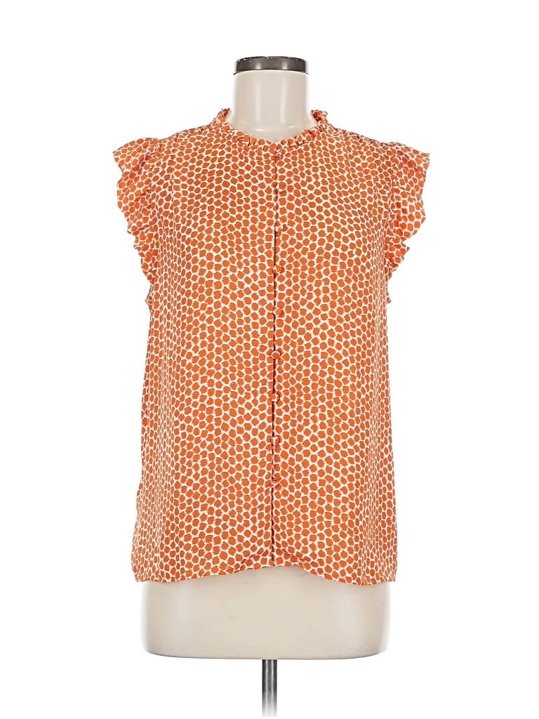 Pre-owned Ann Taylor Sleeveless Blouse In Orange