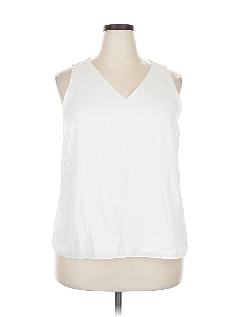 Pre-owned Nine West Sleeveless Blouse In White
