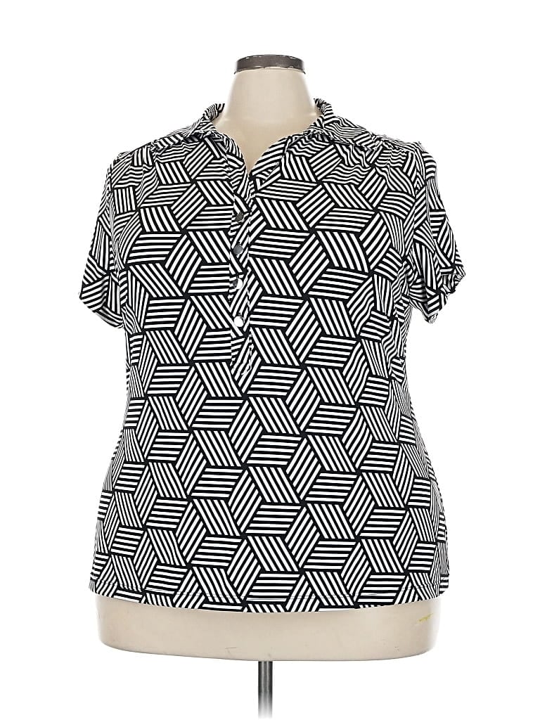 ALFANI Pre-owned Short Sleeve Blouse In Black