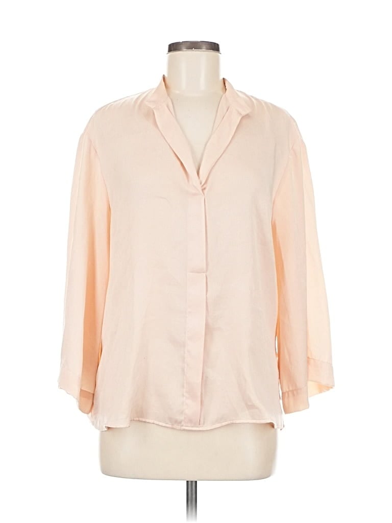 Pre-owned Zara Basic 3/4 Sleeve Blouse In Pink