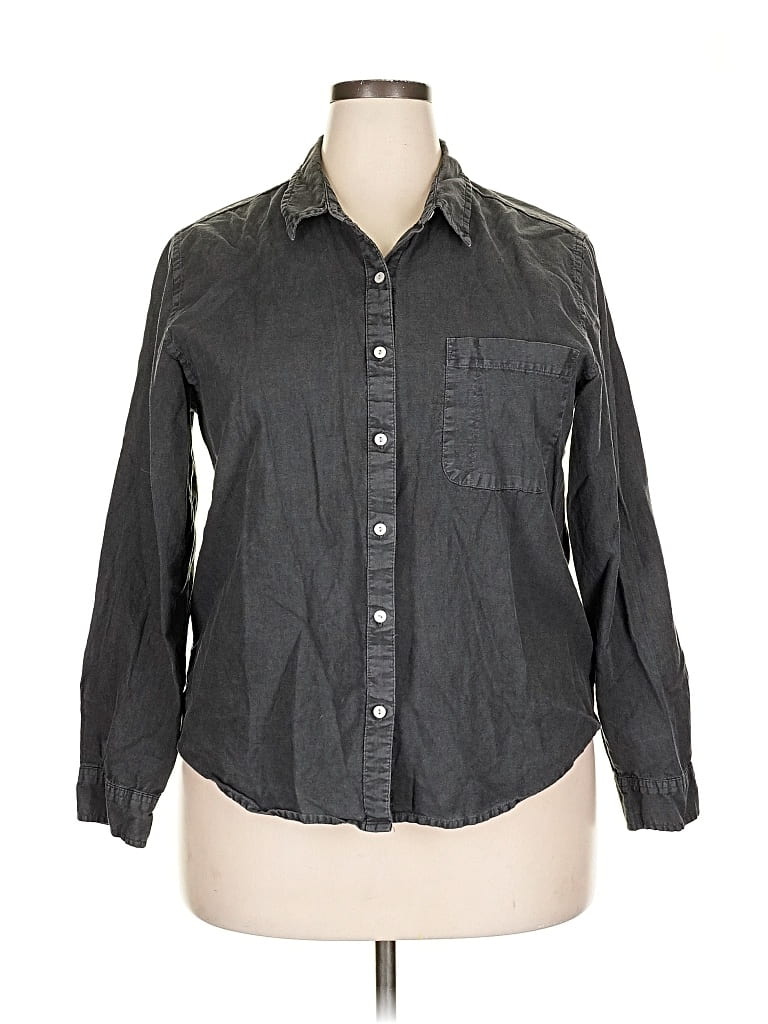 Pre-owned Universal Thread Long Sleeve Button Down Shirt In Gray