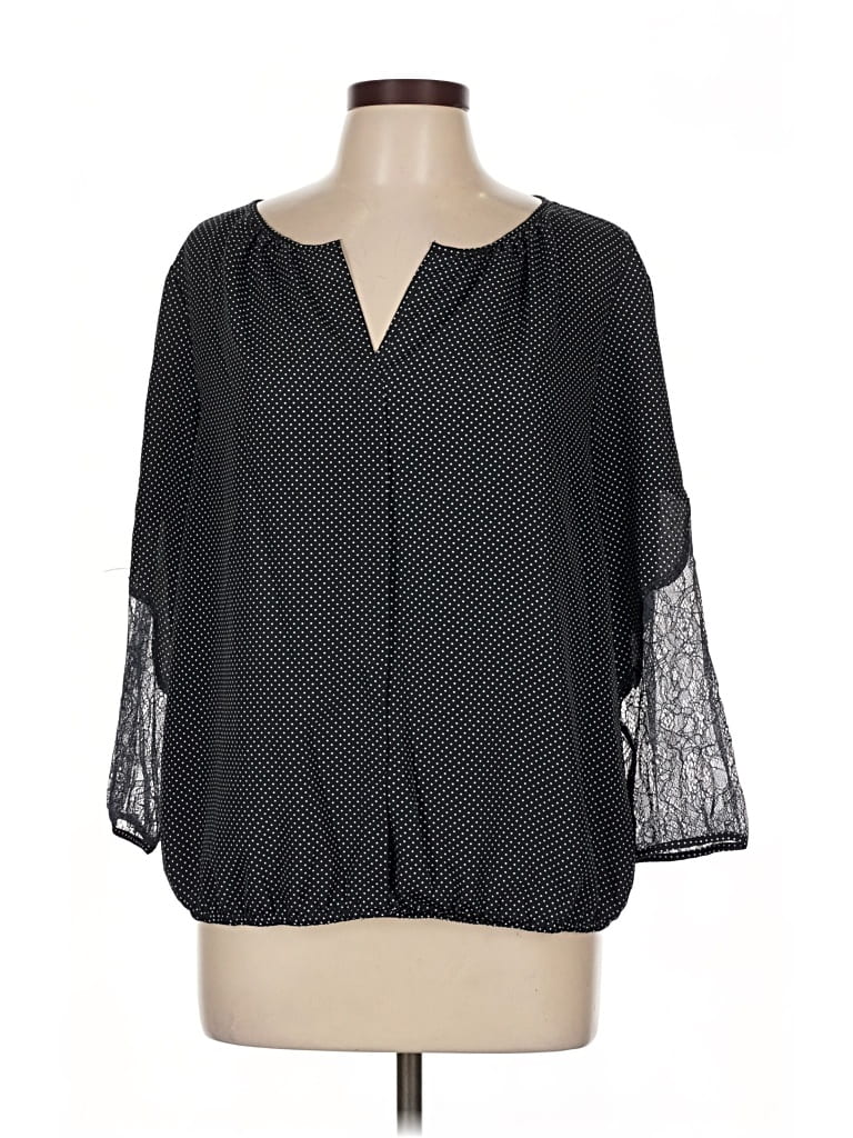 Pre-owned Ann Taylor Factory 3/4 Sleeve Blouse In Black