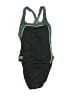 Speedo Solid Green One Piece Swimsuit Size XXS (26) - photo 1