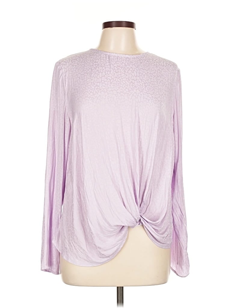 Pre-owned Nine West Long Sleeve Top Purple Cowl Neck Tops