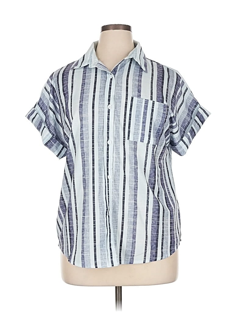 UNBRANDED Pre-owned Short Sleeve Blouse In Blue