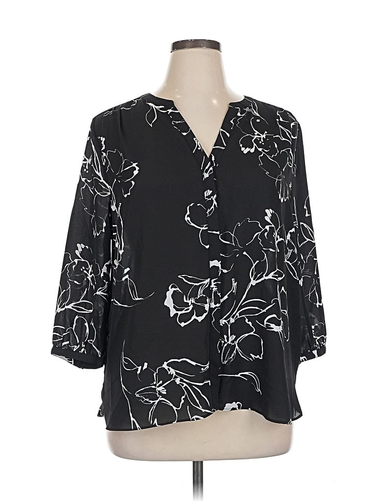 NYDJ Pre-owned 3/4 Sleeve Blouse In Black